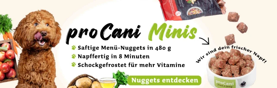 zu den proCani Komplettmenü Nuggets - 480g Minis